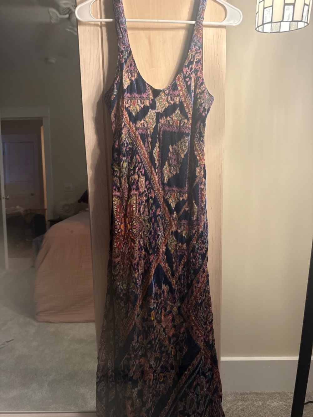 Johnny Was Navy Multi Floral & Geometric Maxi Dress